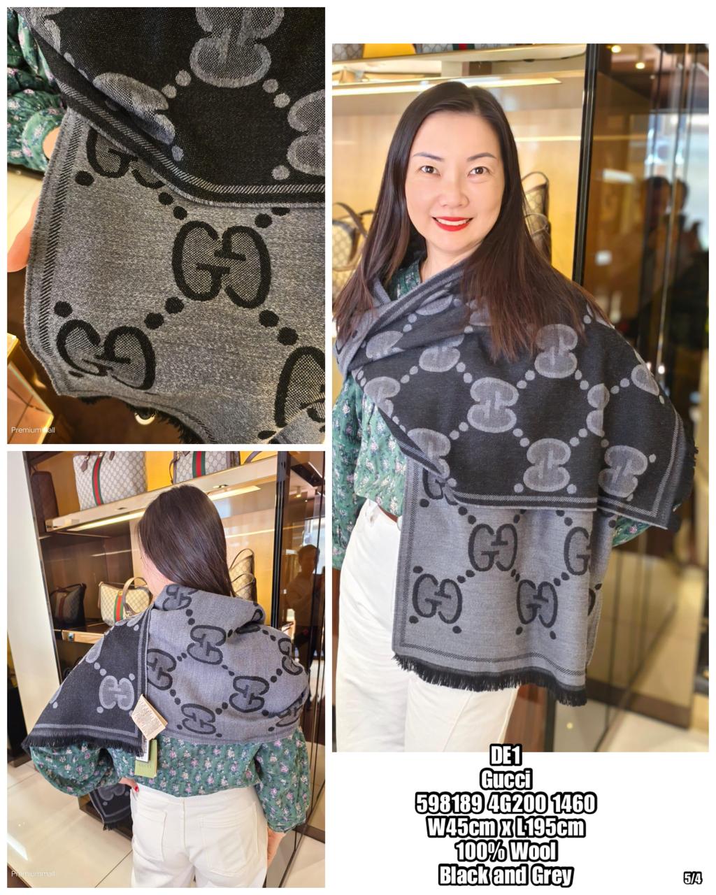 PRE-ORDER DE1 GUCCI 598189 4G200 1460 SCARF
