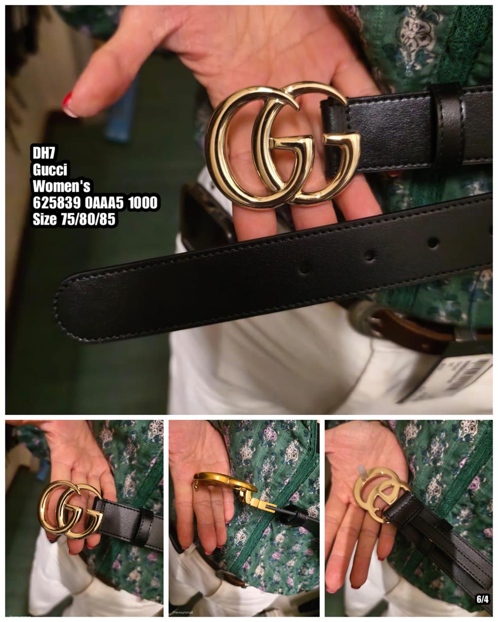 PRE-ORDER DH7 GUCCI 625839 0AAA5 1000 BELT