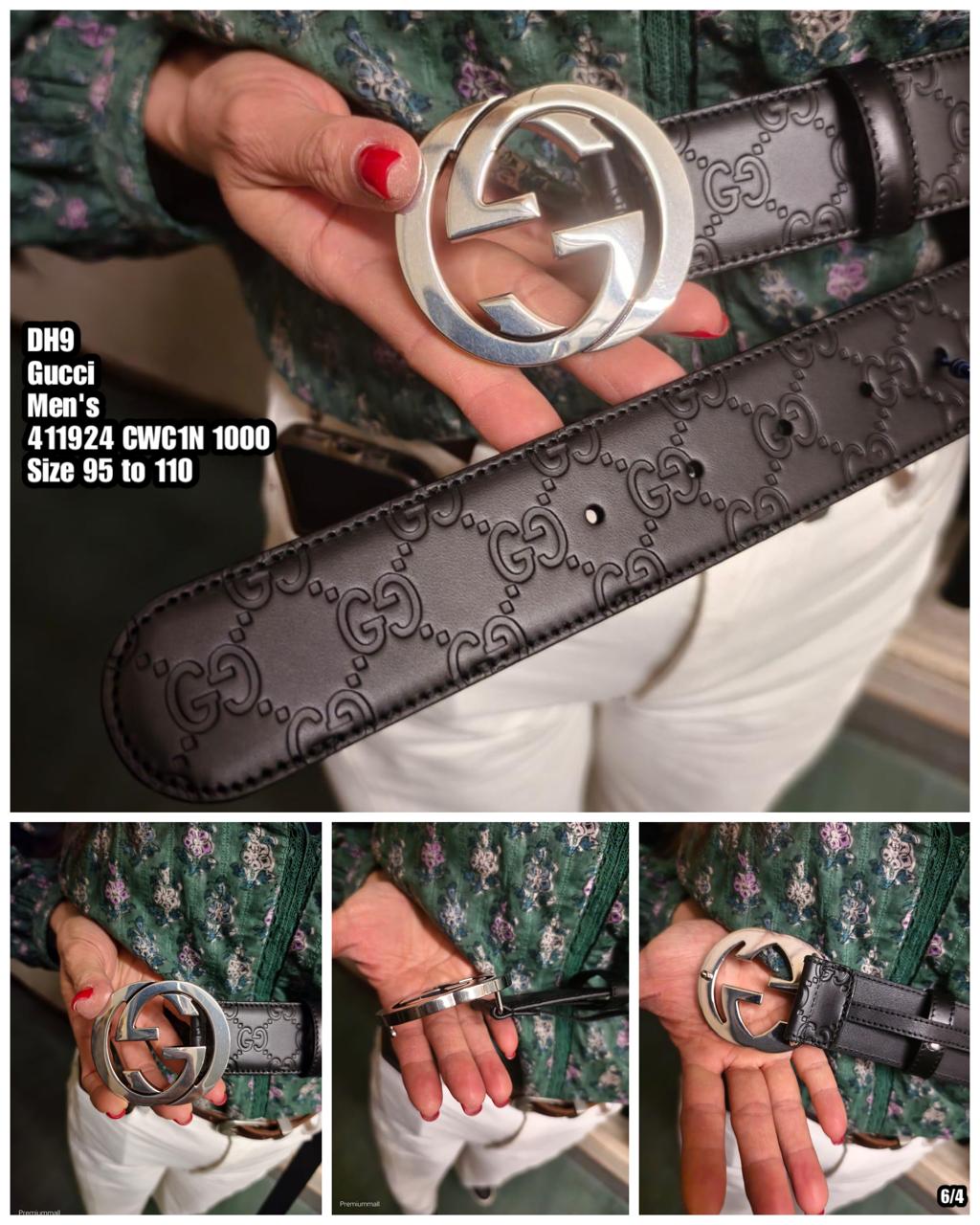 PRE-ORDER DH9 GUCCI 411924 CWC1N 1000 BELT