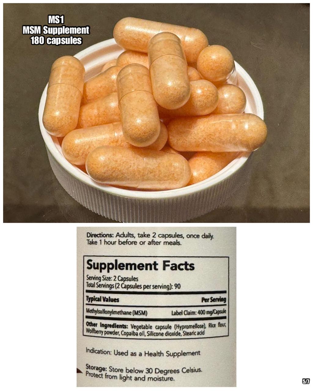 PRE-ORDER MS1 MSM Supplement
