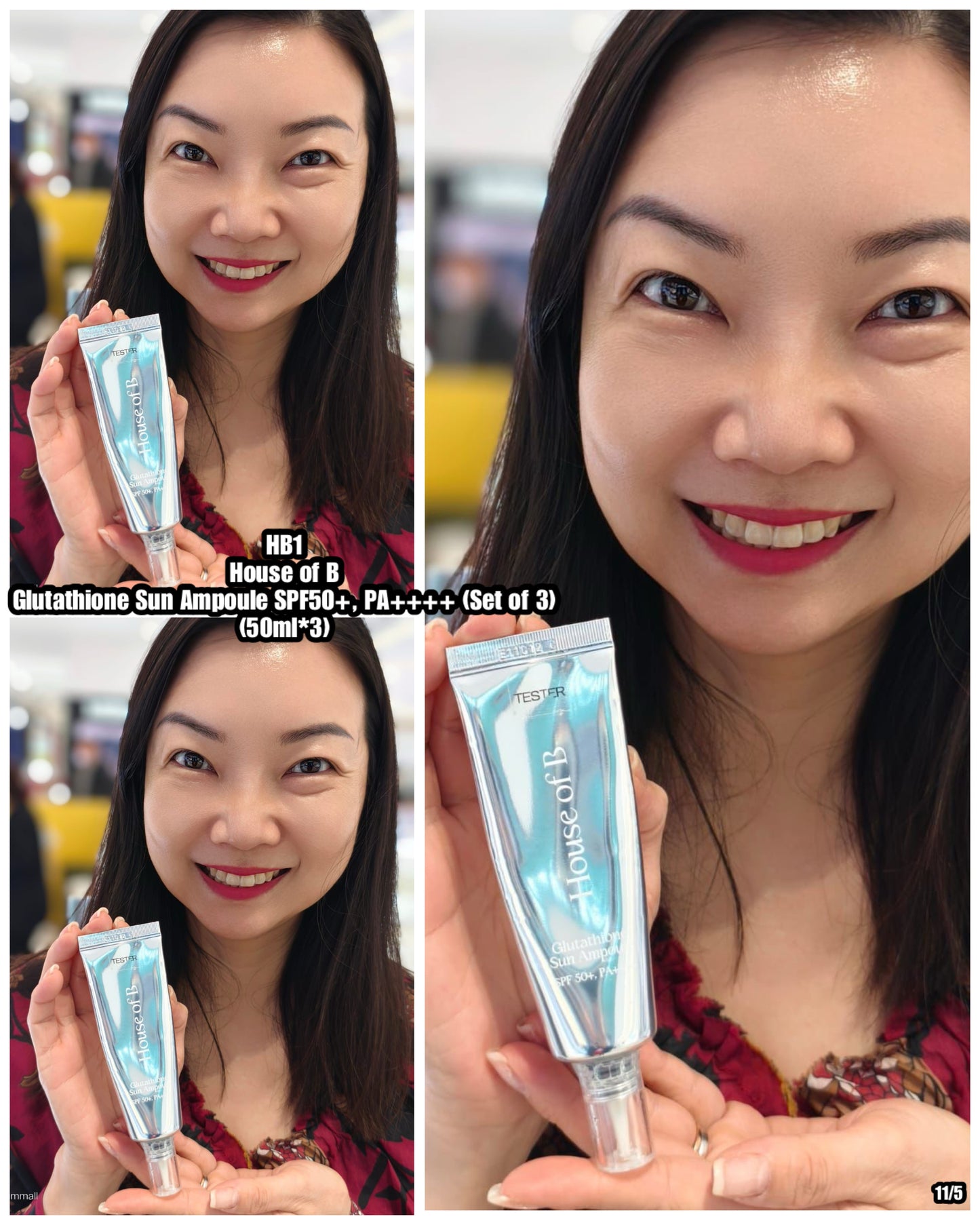 PRE-ORDER HB1 HOUSE OF B Glutathione Sun Ampoule SPF50+, PA++++ (Set of 3)