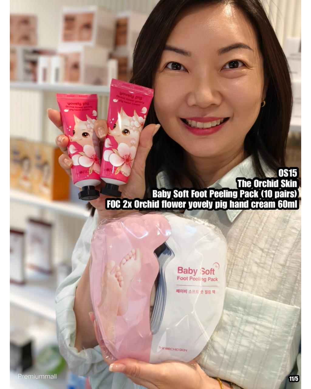 PRE-ORDER OS15 THE ORCHID SKIN Baby Soft Foot Peeling Pack (10 pairs)